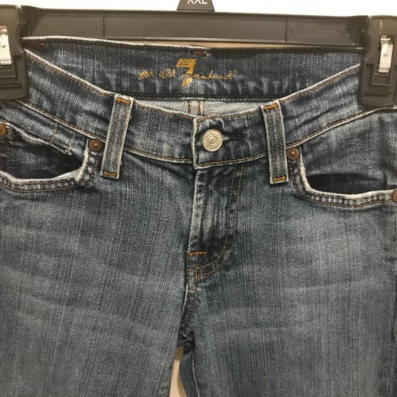 7 For All Mankind Women's Blue Boot Cut Jeans - Picture 3 of 8